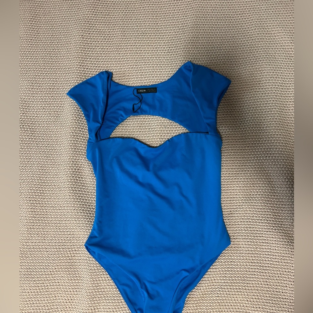 Blue Cutout Swimsuit